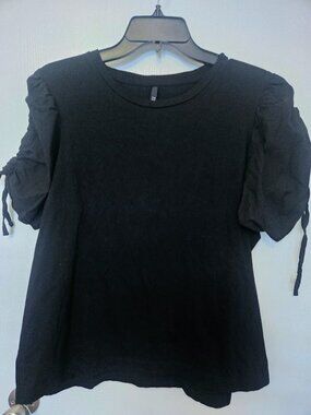 Dark navy S/S top with‎ ruched sleeves Size XL